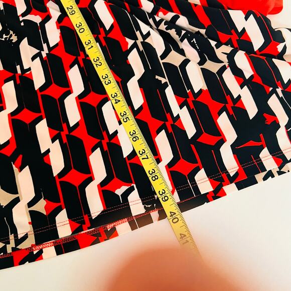 Calvin Klein Floral Printed Bell Sleeves Sheath Dress Size L Large Red Multi - Picture 5 of 6